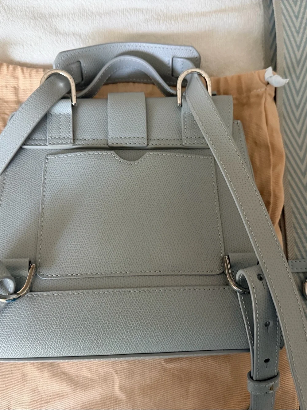 Senreve Alunna Ice Blue Grey 2-way bag backpack/ crossbody with extra strap